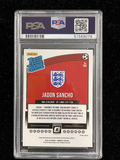 2018-19 Donruss England Jadon Sancho Base Optic Holo Parallel Version trading card
