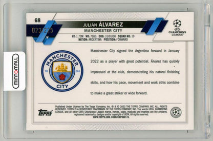 2022-23 Topps Chrome UEFA Club Competitions Julian Alvarez Night Vision Ray Wave Refractor Parallels23/225 Manchester City