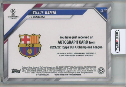2021-22 Topps Chrome UEFA Champions League Yusuf Demir Autographs #CAYD FC Barcelona