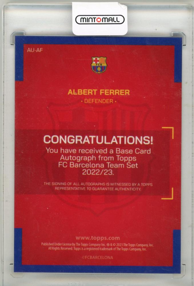 2022-23 Topps FC Barcelona Team Set Albert Ferrer Autographs