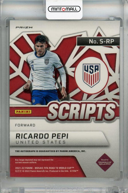 2021-22 Panini Mosaic FIFA Road to World Cup Ricardo Pepi Scripts Mosaic #2 Auto United States