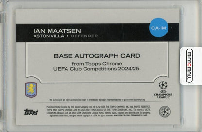2024-25 Topps Chrome UEFA Club Competitions Ian Maatsen Orange Refractor Autograph07/25 Aston Villa