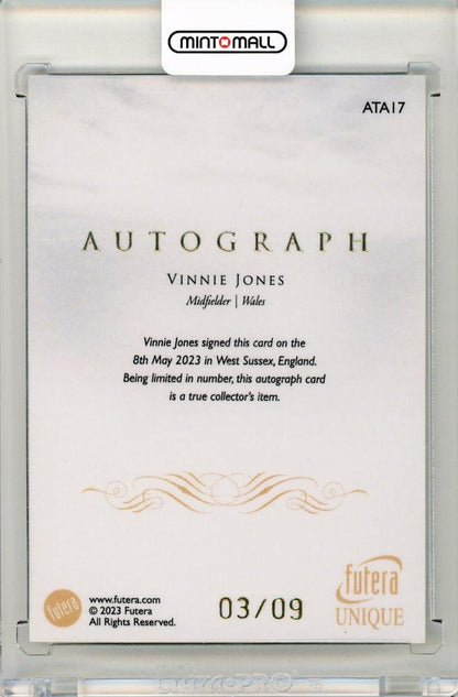 Futera Unique WORLD FOOTBALL 2023/24 Vinnie Jones Autograph03/09 Wales