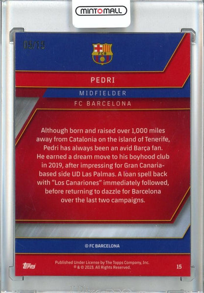 2022-23 TOPPS CHROME TEAM SET FC BARCELONA HOBBY Pedri Base/Purple Refractor/#1505/15 FC Barcelona