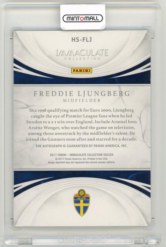 2017 Panini Immaculate Collection Freddie Ljungberg Historical Significance Autographs22/75 Sweden