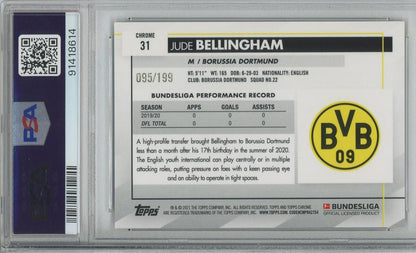 2020-21 Topps Chrome Bundesliga Jude Bellingham Prism Refractors #31095/199PSA8 Borussia Dortmund