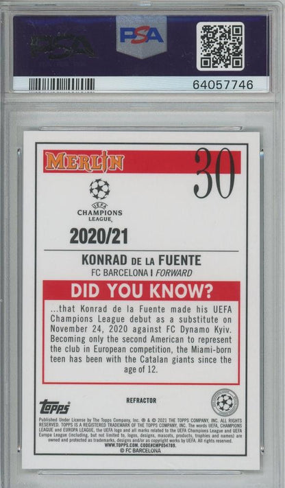 2020-21 Merlin UEFA Champions League Konrad de la Fuente Refractors #30 RCPSA9 FC Barcelona