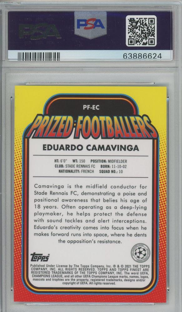 2020-21 Finest UEFA Champions League Eduardo Camavinga Prized Footballers Fusion #PFFEC RCPSA10 Stade Rennais