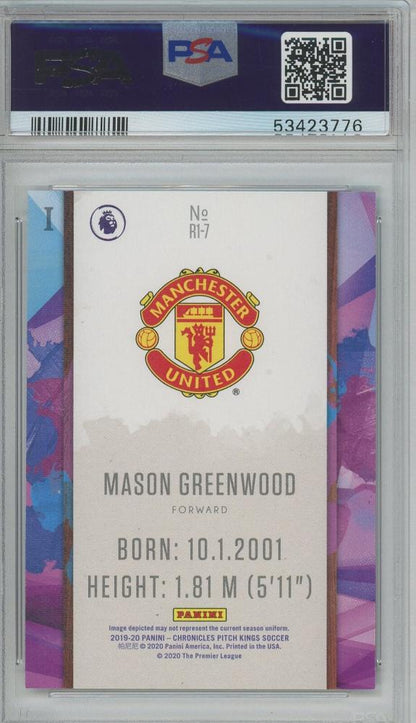 2019-20 Panini Chronicles Mason Greenwood Pitch Kings Rookies I #7 RCPSA9 Manchester United