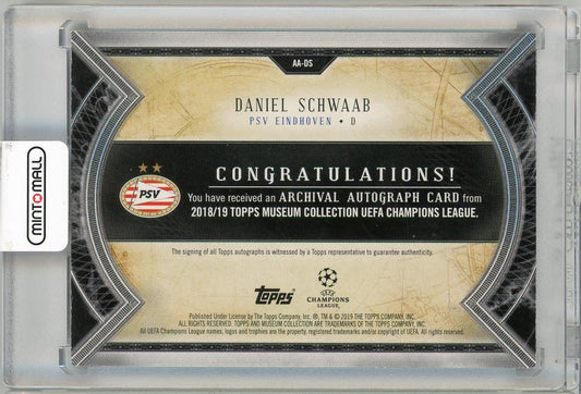 2018-19 Topps Museum Daniel Schwaab Autographs trading card numbered 23 out of 25