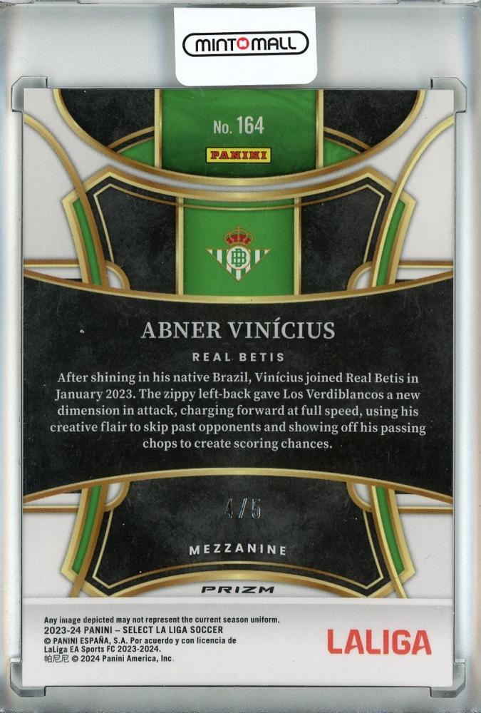 2023-24 Panini Select La Liga Soccer Abner Vinicius RC/Base/Green/#1644/5 Real Betis