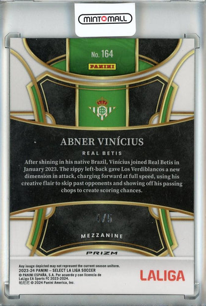 2023-24 Panini Select La Liga Soccer Abner Vinicius RC/Base/Green/#1644/5 Real Betis