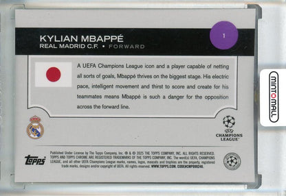 2025 TOPPS UEFA JAPAN EDITION Kylian Mbappe Green Mojo Refractor #118/99 Real Madrid