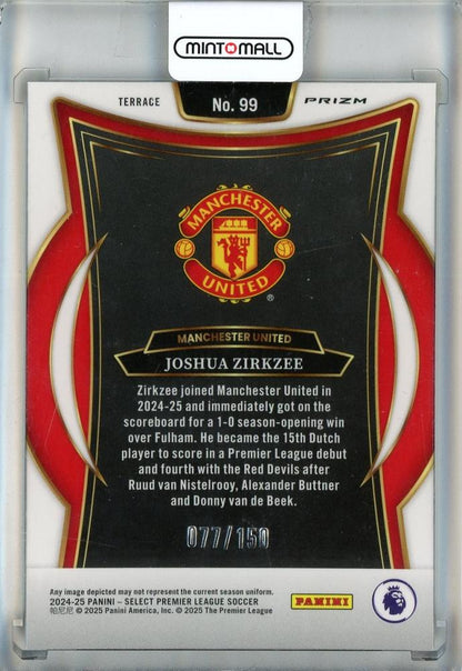 2024-25 Select English Premier League Joshua Zirkzee Camo #99077/150 Manchester United
