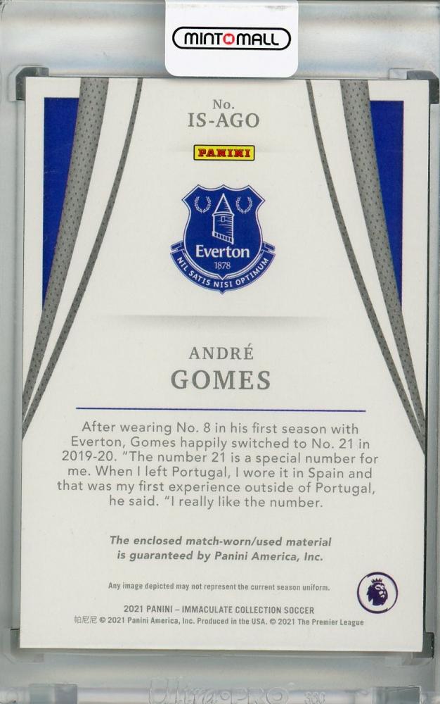 2021 Panini Immaculate Collection Everton Andre Gomes trading card numbered 55 out of 99