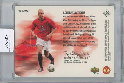 2002 UPPER DECK Manchester United Match Worn Shirt / WES BROWN