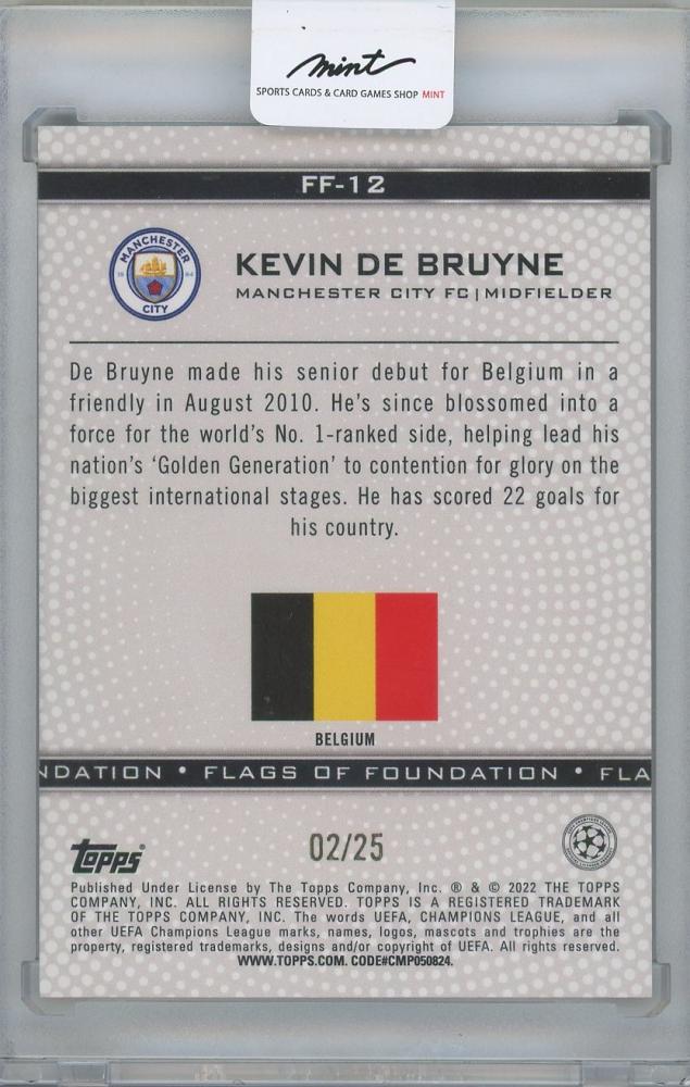 2021-22 TOPPS UEFA Champions League Flags of Foundation Orange / KEVIN De BRUYNE(Manchester City) 02/25