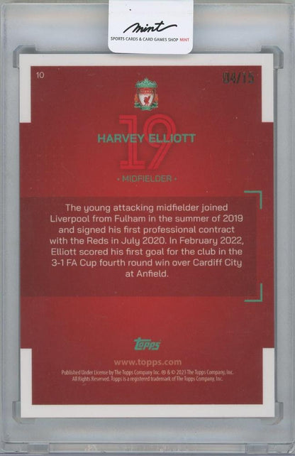 2022-23 TOPPS Liverpool FC Team Set Purple Foil #10 / HARVEY ELLIOTT 04/15