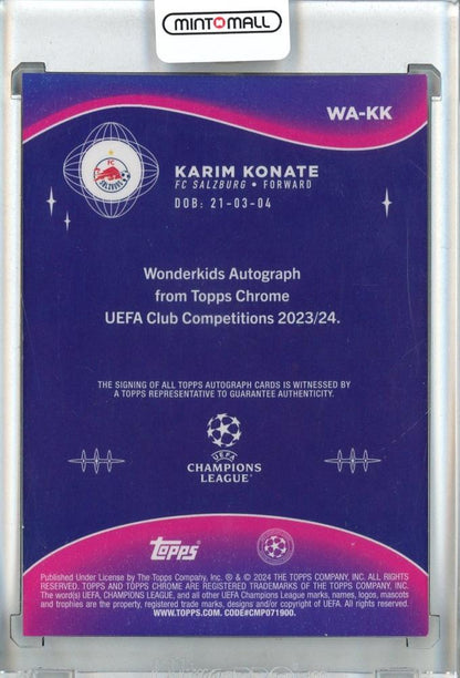 2023-24 Topps Chrome UEFA Club Competitions Karim Konate Wonderkids Autographs/#WA-KK FC Salzburg