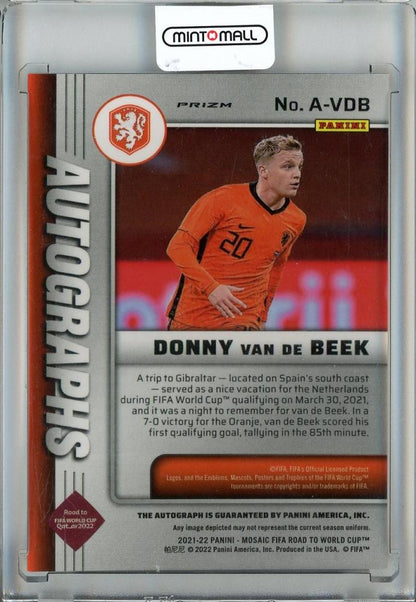 2021-22 Panini Mosaic Road to FIFA World Cup Soccer Donny van de Beek Autographs Mosaic/#A-VDB Nederland