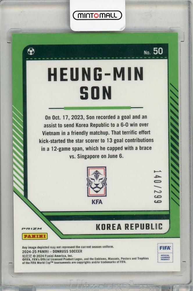 2024-25 PANINI DONRUSS Heungmin Son 140/299 Korea Republic *minor stain on back
