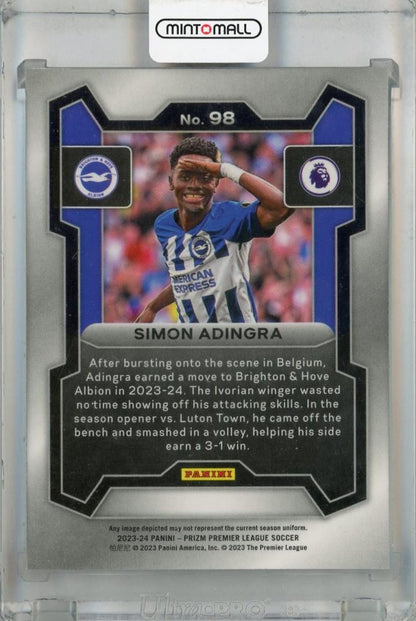 2023-24 Panini Prizm Premier League Brighton & Hove Albion Simon Adingra Base #98 RC(ROOKIE YEAR!)