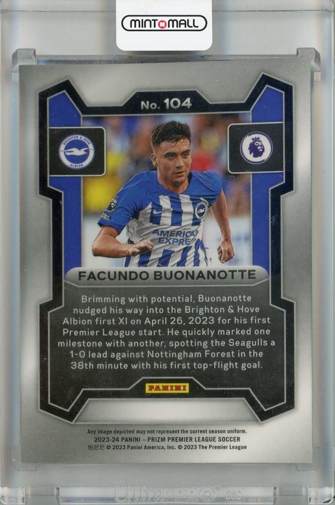 2023-24 Panini Prizm Premier League Brighton & Hove Albion Facundo Buonanotte Base #104 RC(ROOKIE YEAR!)