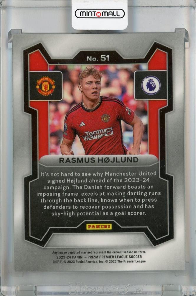 2023-24 Panini Prizm Premier League Manchester United Rasmus Hojlund Base #51
