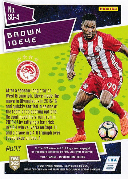 2017 Panini Revolution Olympiacos FC Brown Ideye Star-Gazing Galactic Parallel soccer trading card