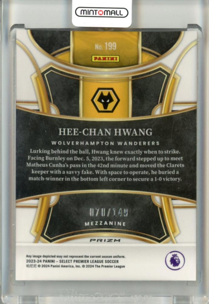 2023-24 Panini Select Premier League Hee-Chan Hwang #199 Mezzanine Red Wave070/149 Wolverhampton Wanderers