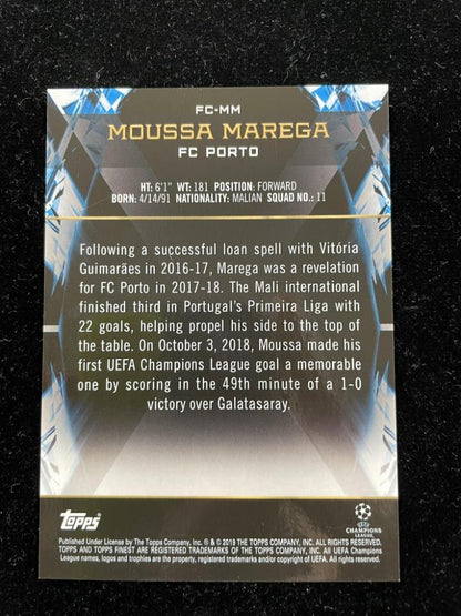 2019-20 Topps Finest UEFA Champions League Moussa Marega FC Porto Cornerstones Red serial 1 of 5 trading card