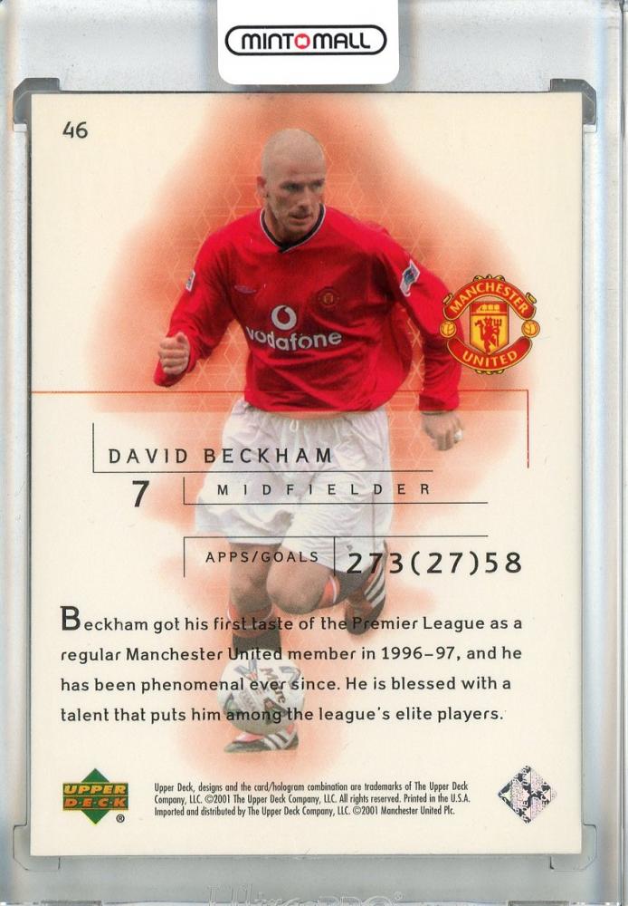 2001 Upper Deck Manchester United David Beckham Premier Power #46 Manchester United