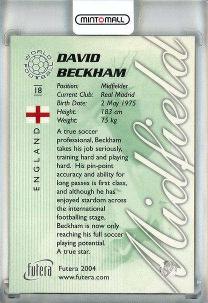 2004 Futera World Football David Beckham #18 Manchester United