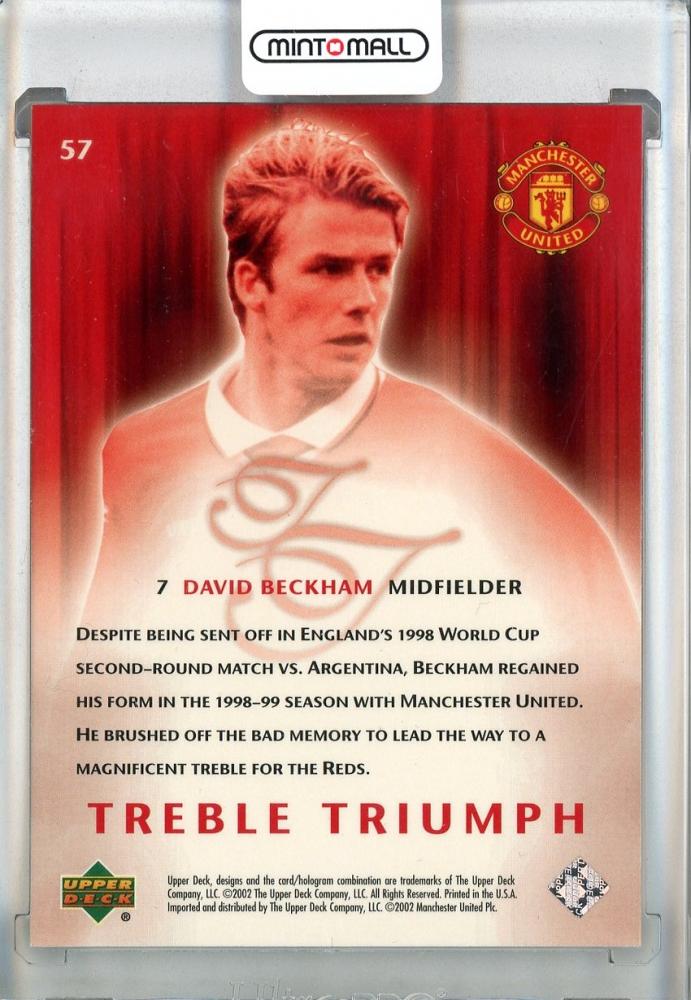 2002 Upper Deck Manchester United David Beckham Legends #57 Manchester United