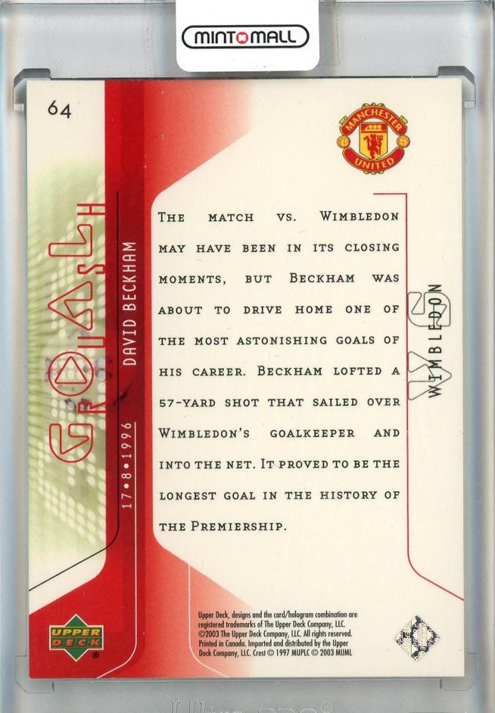 2003 Upper Deck Manchester United David Beckham Mini Playmakers #64 Manchester United