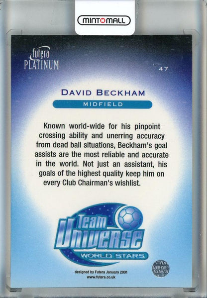 2001 Futera Platinum David Beckham #47 Manchester United