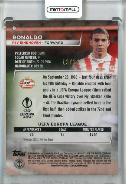 2022-23 Stadium Club Chrome UEFA Ronaldo Black Gold Electric Charge Refractors #9 13/35PSV Eindhoven