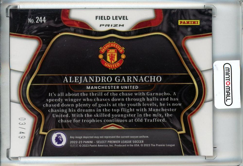 2022-23 Panini Select Premier League Alejandro Garnacho Base/Tie-Dye/#24403/49 Manchester United