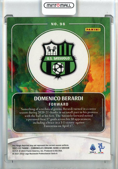 2021-22 Panini Chronicles Soccer Origins Serie A Domenico Berardi Origins/Gold/#9803/10 US Sassuolo Calcio