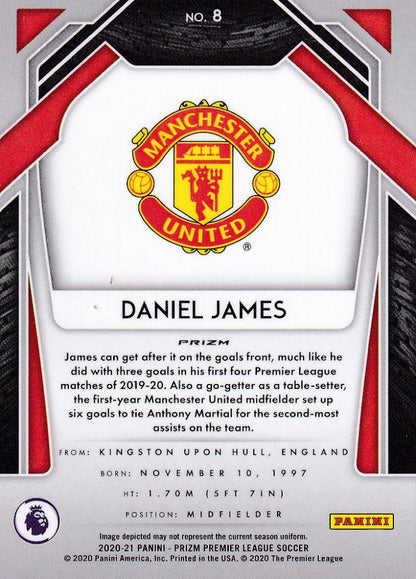 2020-21 Panini Prizm Premier League Breakaway base card of Manchester United player Daniel James