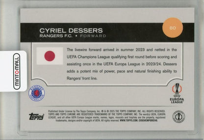 2025 TOPPS Chrome Japan Edition Cyriel Dessers #8017/50 Rangers FC