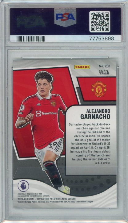 2022-23 Panini Revolution Premier League Alejandro Garnacho RC/Fractal/#288PSA9 Manchester United