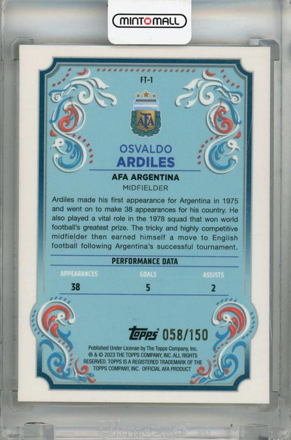 2023 Topps Argentina Fileteado Osvaldo Ardiles Fileteado Yellow #FT-1 058/150
