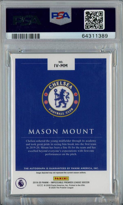 2019-20 Panini Impeccable Premier League Soccer Mason Mount Autographs/Impeccable Victory/Emerald/#IV-MM1/5PSA7 Chelsea FC