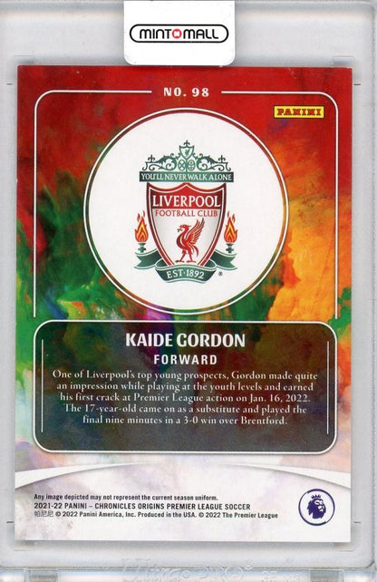 2021-22 PANINI CHRONICLES #98 Kaisw Gordon 5/5 Liverpool FC
