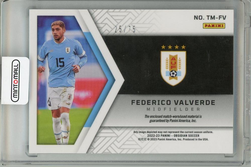 2022-23 PANINI OBSIDIAN Federico Valverde #TM-FV25/75 Uruguay