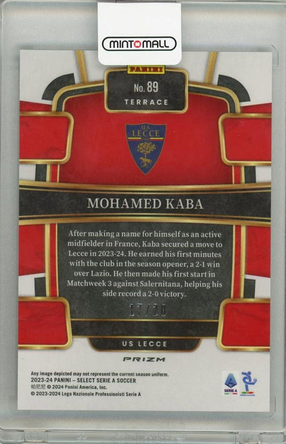 2023-24 PANINI SELECT SERIE A Mohamed Kaba RC Zebra #8917/20 US Lecce