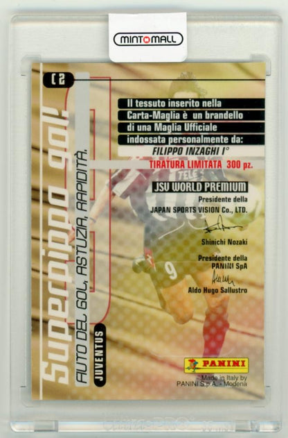 2001 PANINI CALCIO Premium Carta Maglia Jersey featuring Filippo Inzaghi serial number C2
