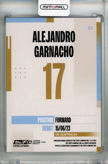 2024-25 Topps Argentina Team Set Alejandro Garnacho Base #21 *minor stain on back