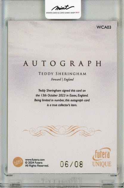 2024 Futera Unique World Football Teddy Sheringham WORLD CLASS Autographs 6/8